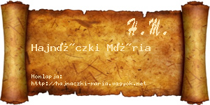Hajnáczki Mária névjegykártya